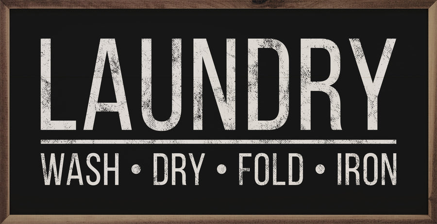 Laundry Wash Dry Fold Iron Black