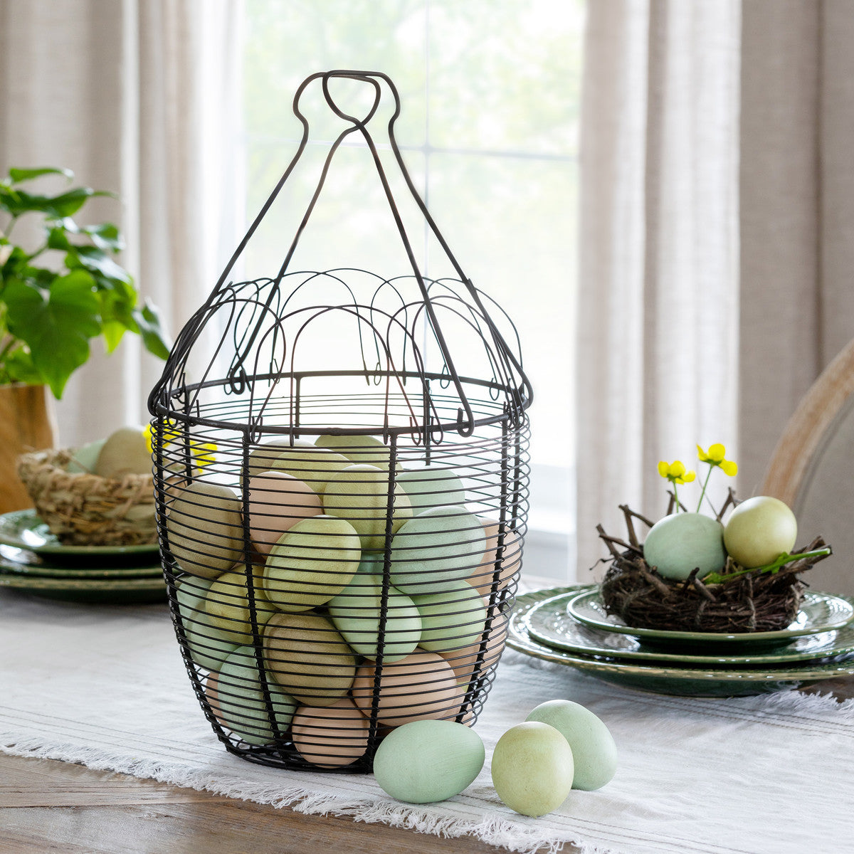 Folding Iron Basket for Easter Egg Hunt