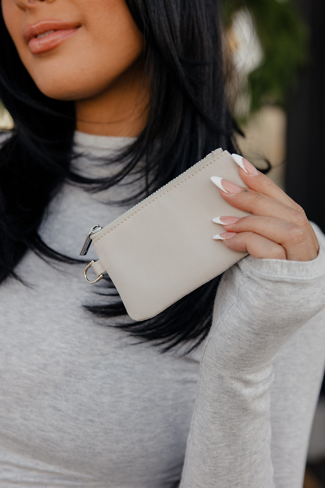 Cream Small Zipper Pouch