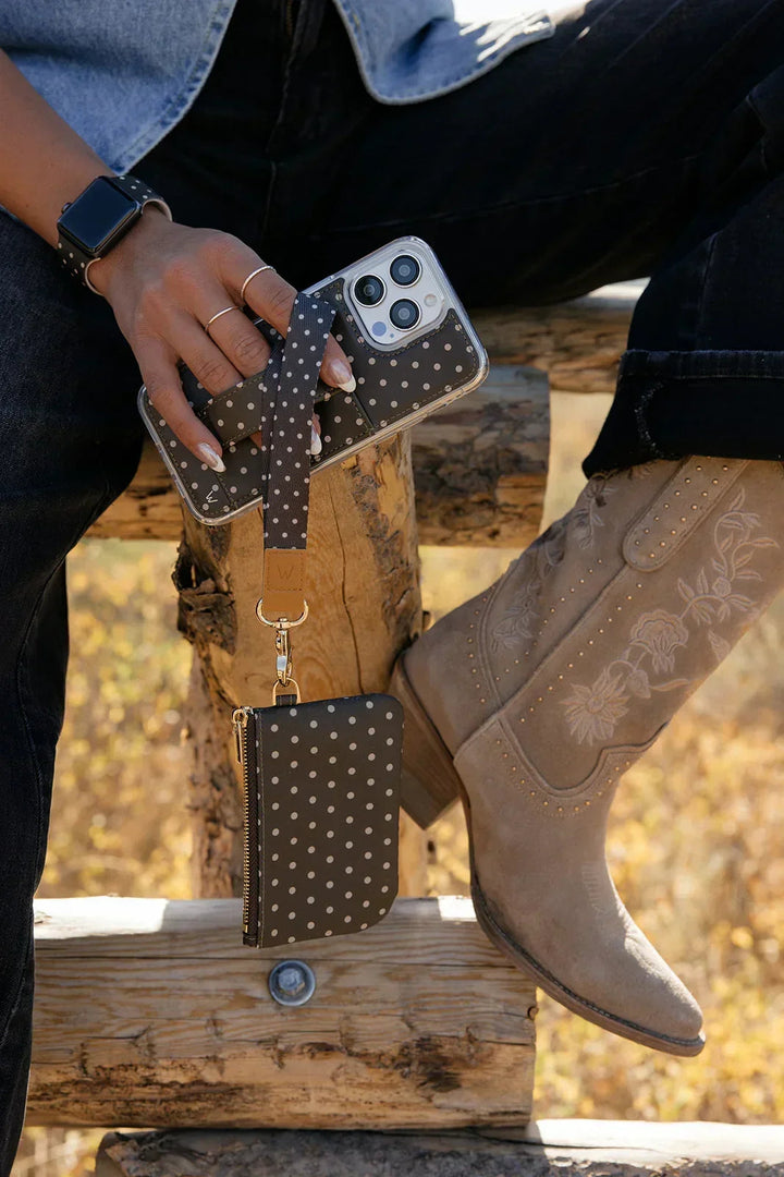 Cocoa Dot Zipper Pouch