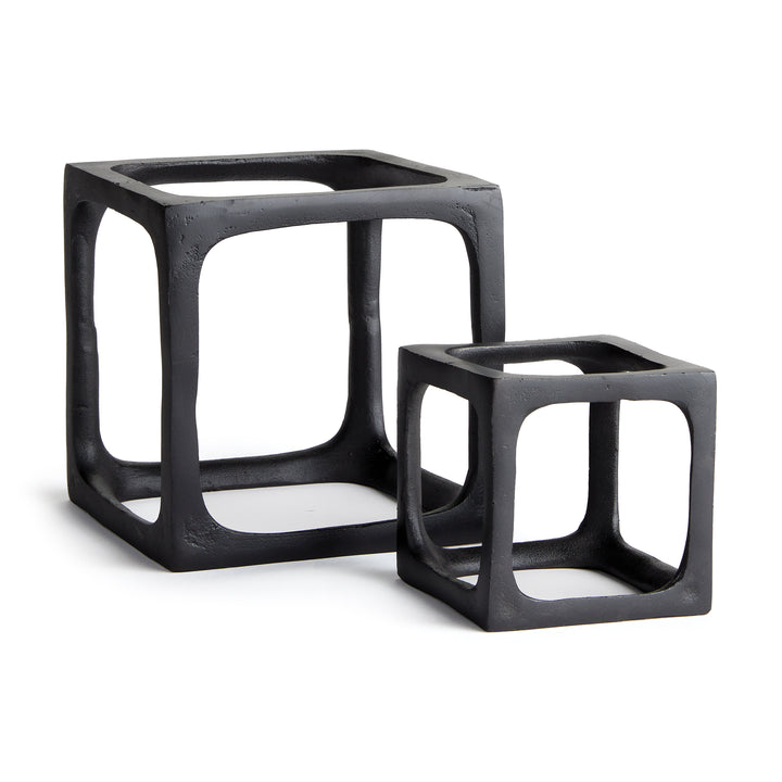 Cubist Sculptures, Set Of 2, Black