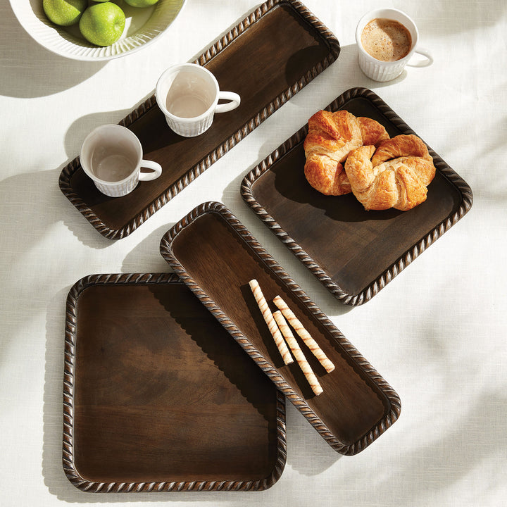 Langley Square Trays, Set Of 2, Gray