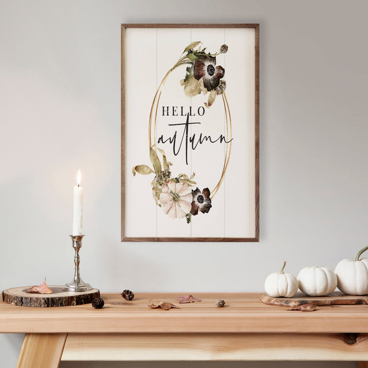 Hello Autumn Wreath White