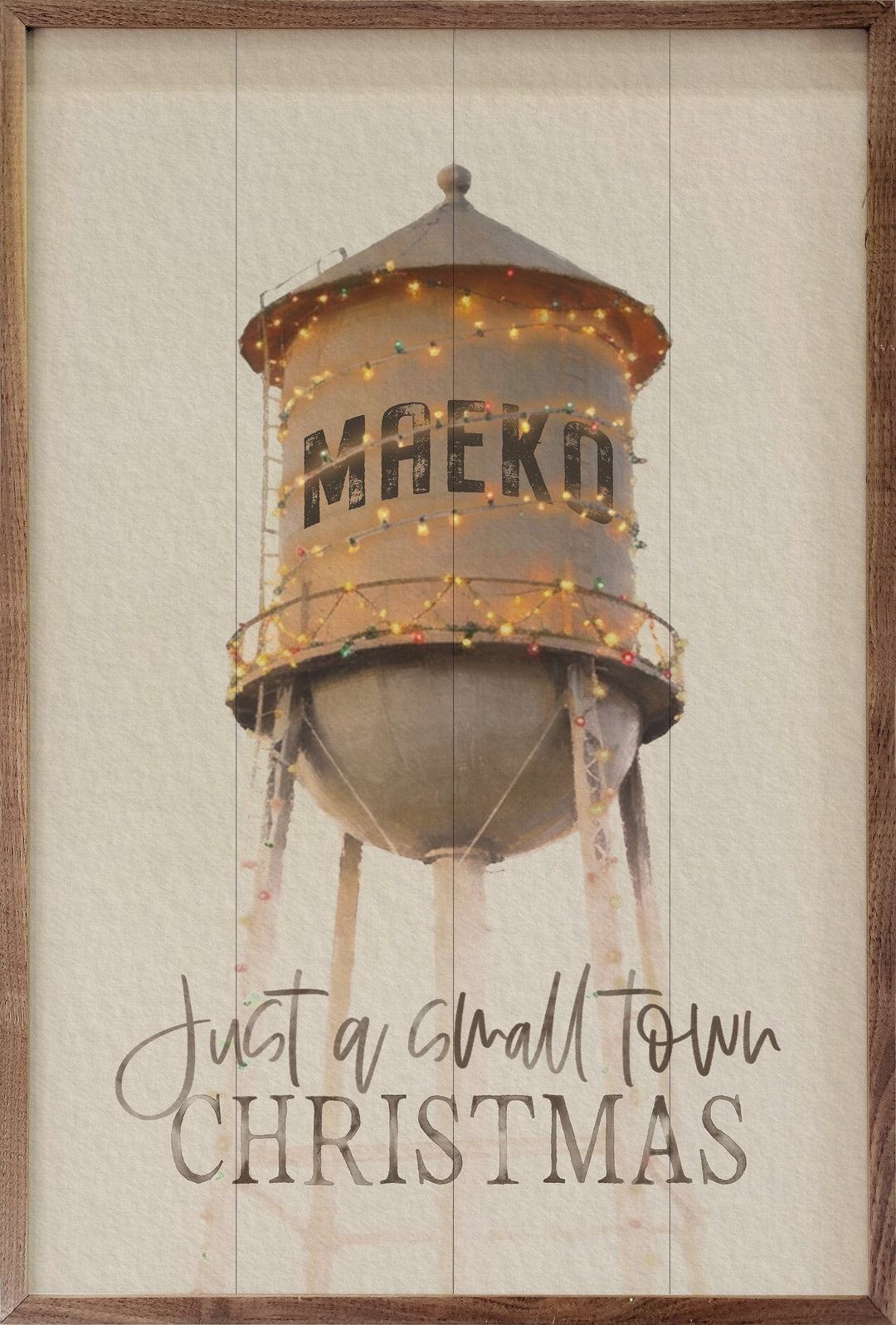 Just A Small Town Christmas Personalized Watertower