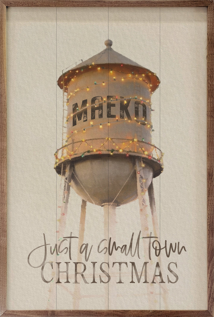 Just A Small Town Christmas Personalized Watertower