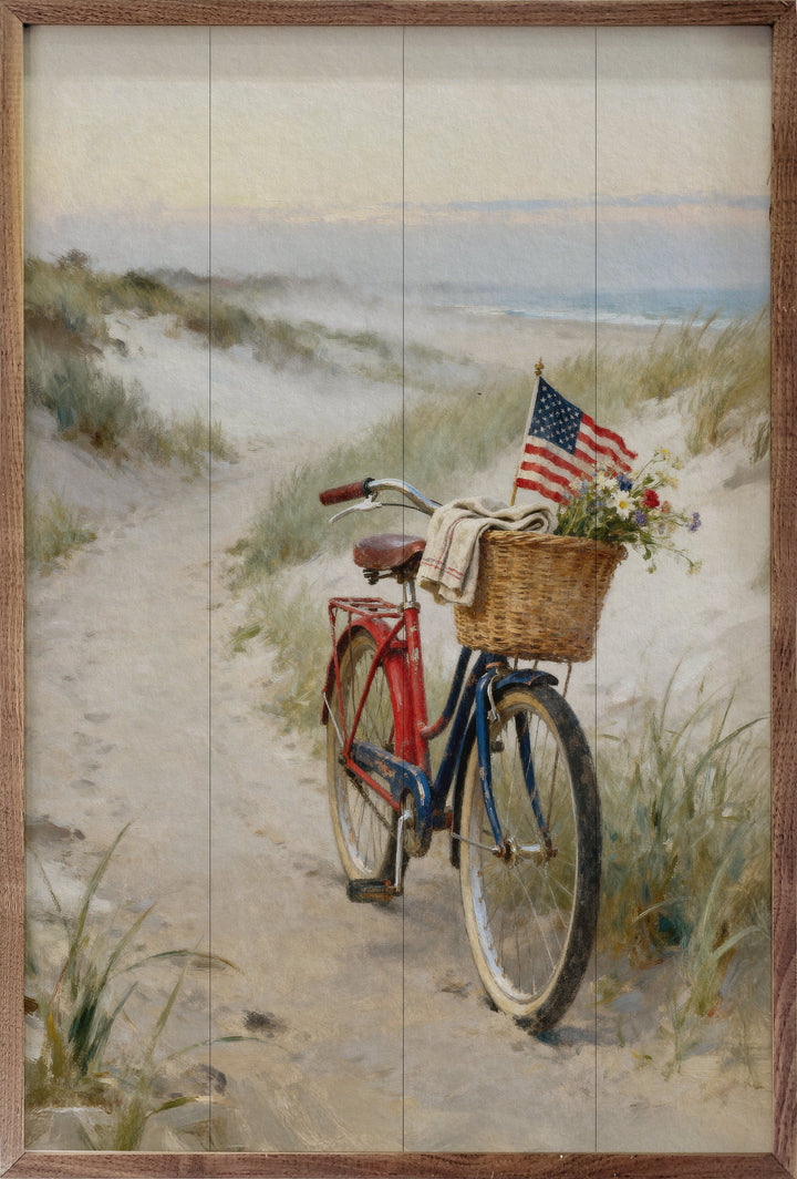 Patriotic Bike On The Coast