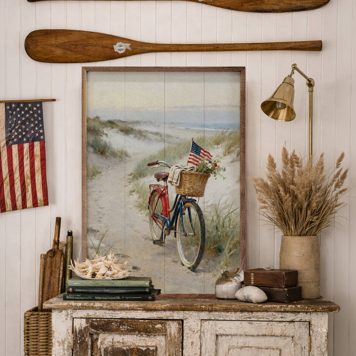 Patriotic Bike On The Coast