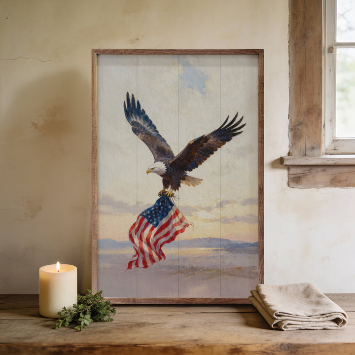 Patriotic Eagle Landscape