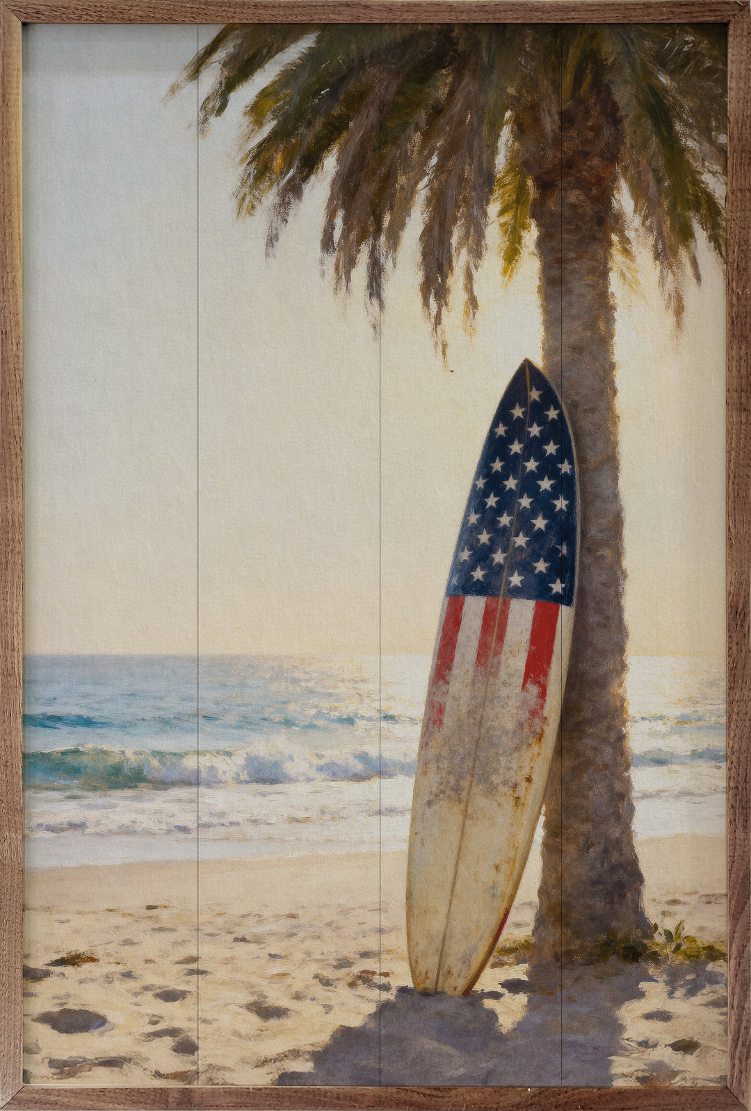 Patriotic Surfboard Beach
