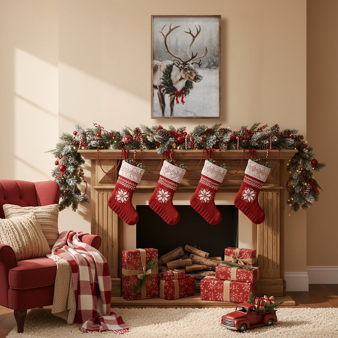 Reindeer With Wreath