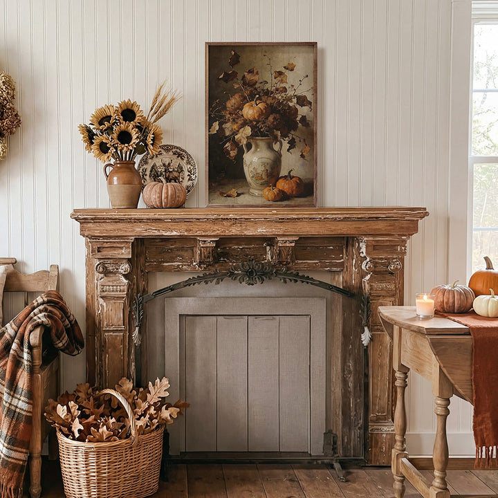 Rustic Autumn Floral With Harvest Pumpkins