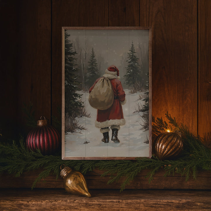Santa Claus Walking In Timber