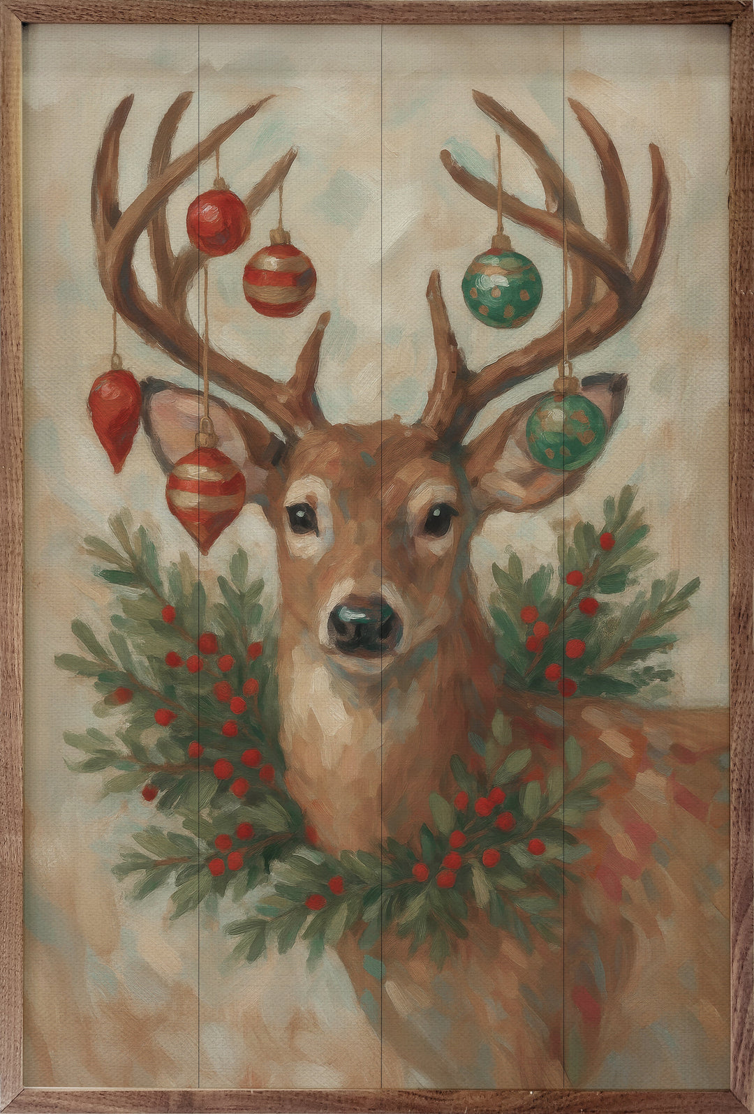 Christmas Whitetail Deer With Wreath