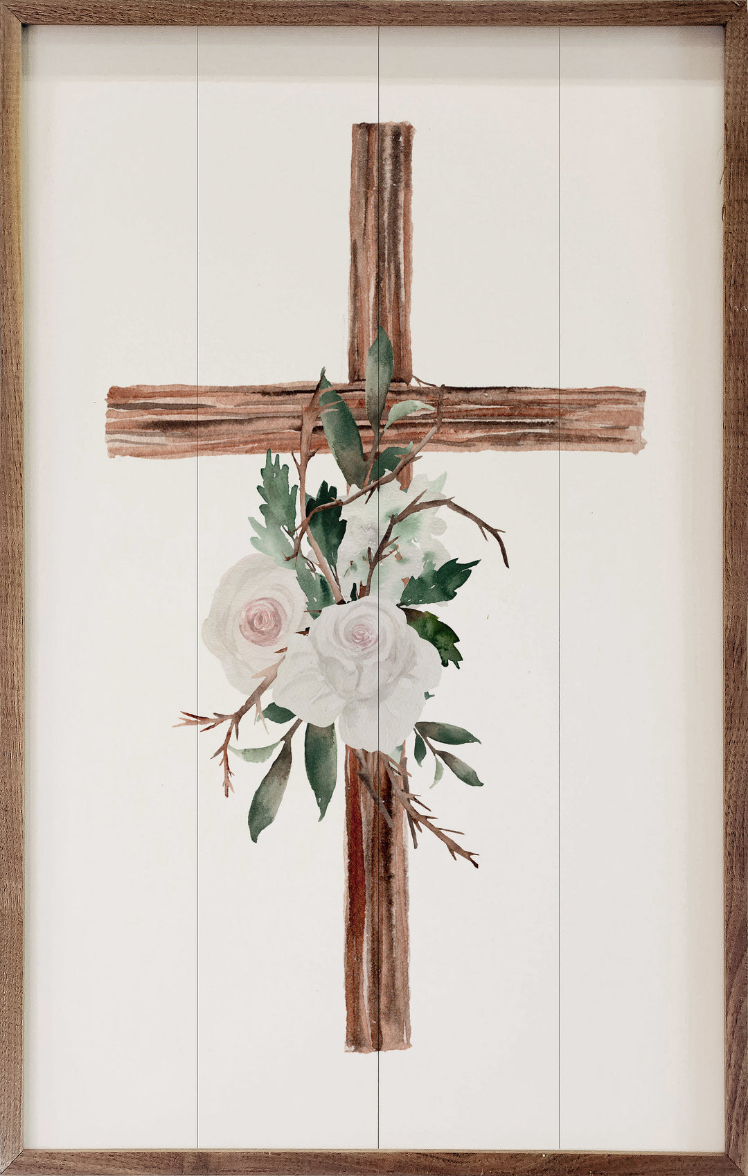 Wooden Cross With Roses
