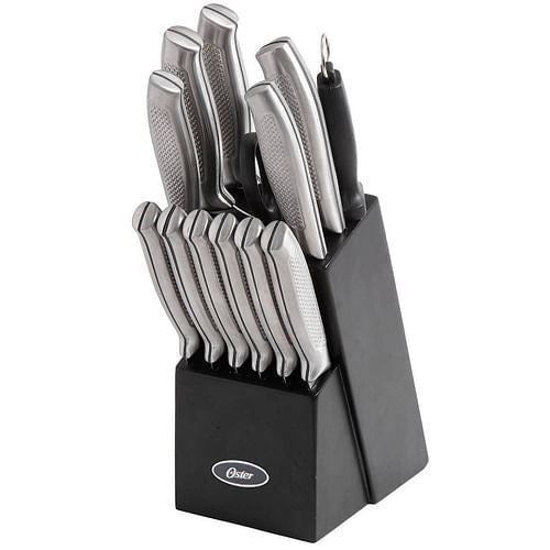 Oster Edgefield 14 Piece Stainless Steel Cutlery Knife Set with Black