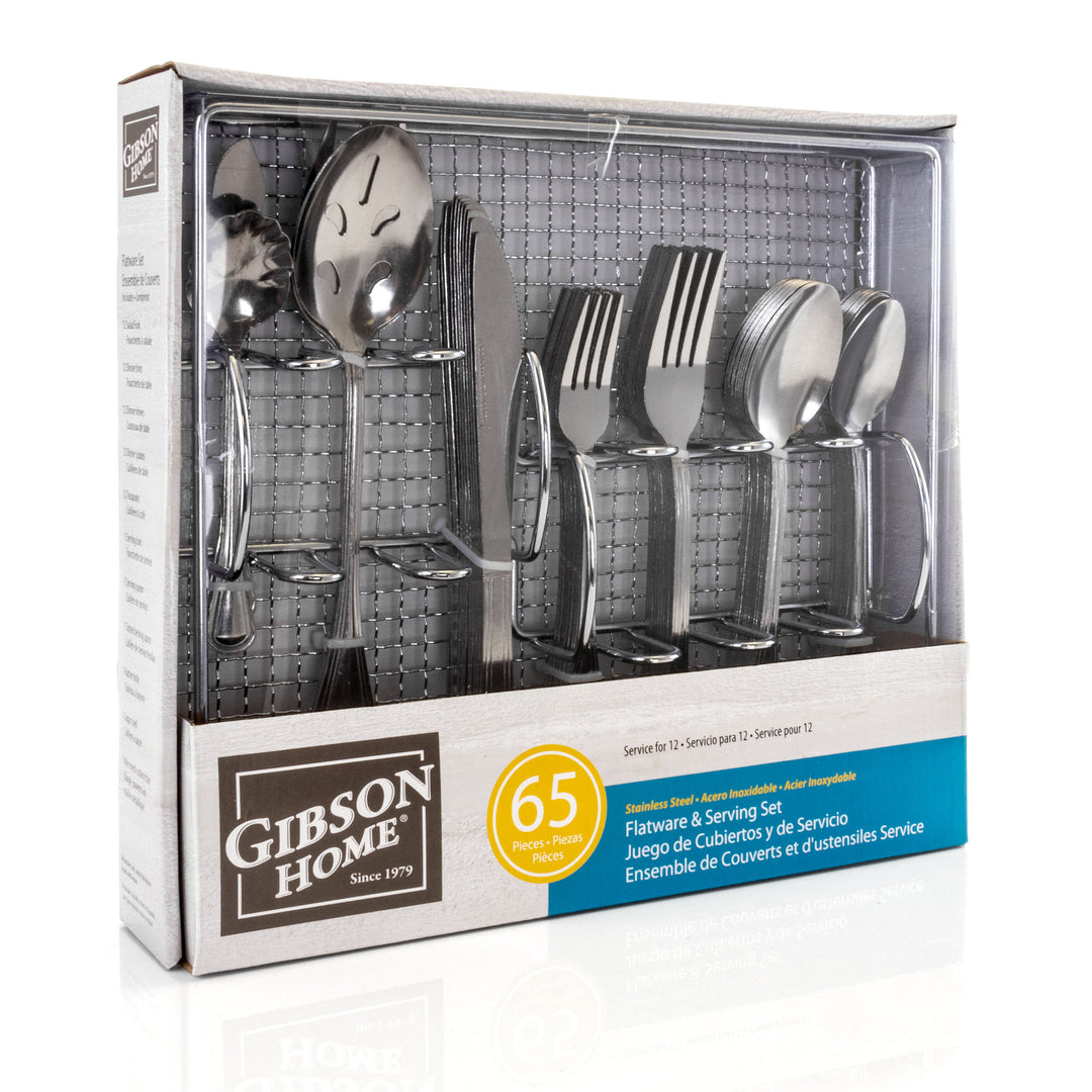 Gibson Home South Bay 65 Piece Stainless Steel Flatware Service Set