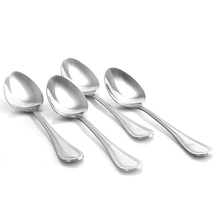 Gibson Home Graylyn 4 Piece Stainless Steel Beaded Edge Dinner Spoon