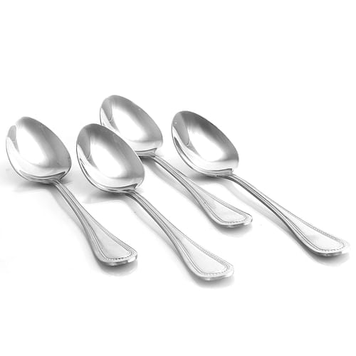 Gibson Home Graylyn 4 Piece Stainless Steel Beaded Edge Dinner Spoon