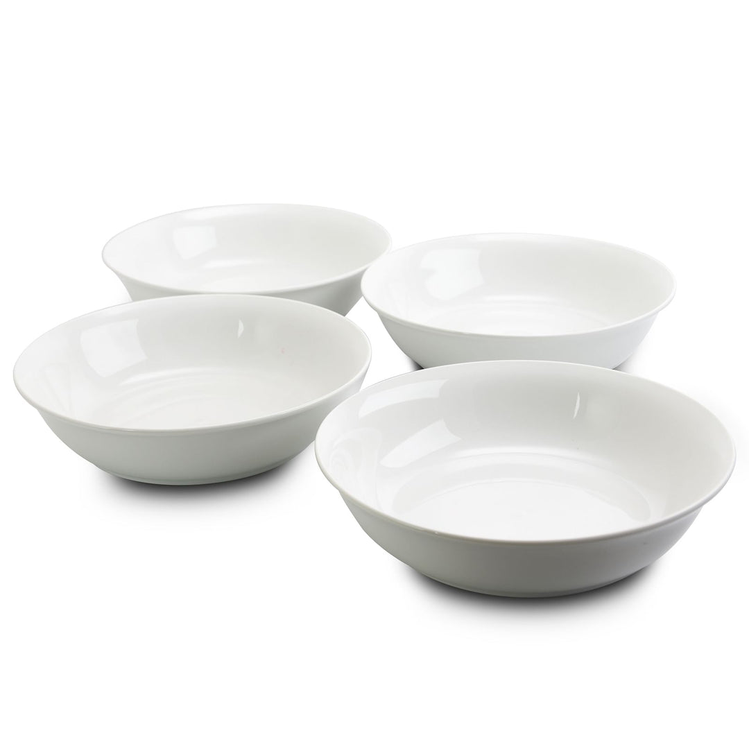 Gibson Home Wide 8.75 in. Stoneware Dinner and Serving Bowls in White,