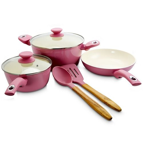 Gibson Home Plaza Café 7 Piece Aluminum Nonstick Cookware Set in