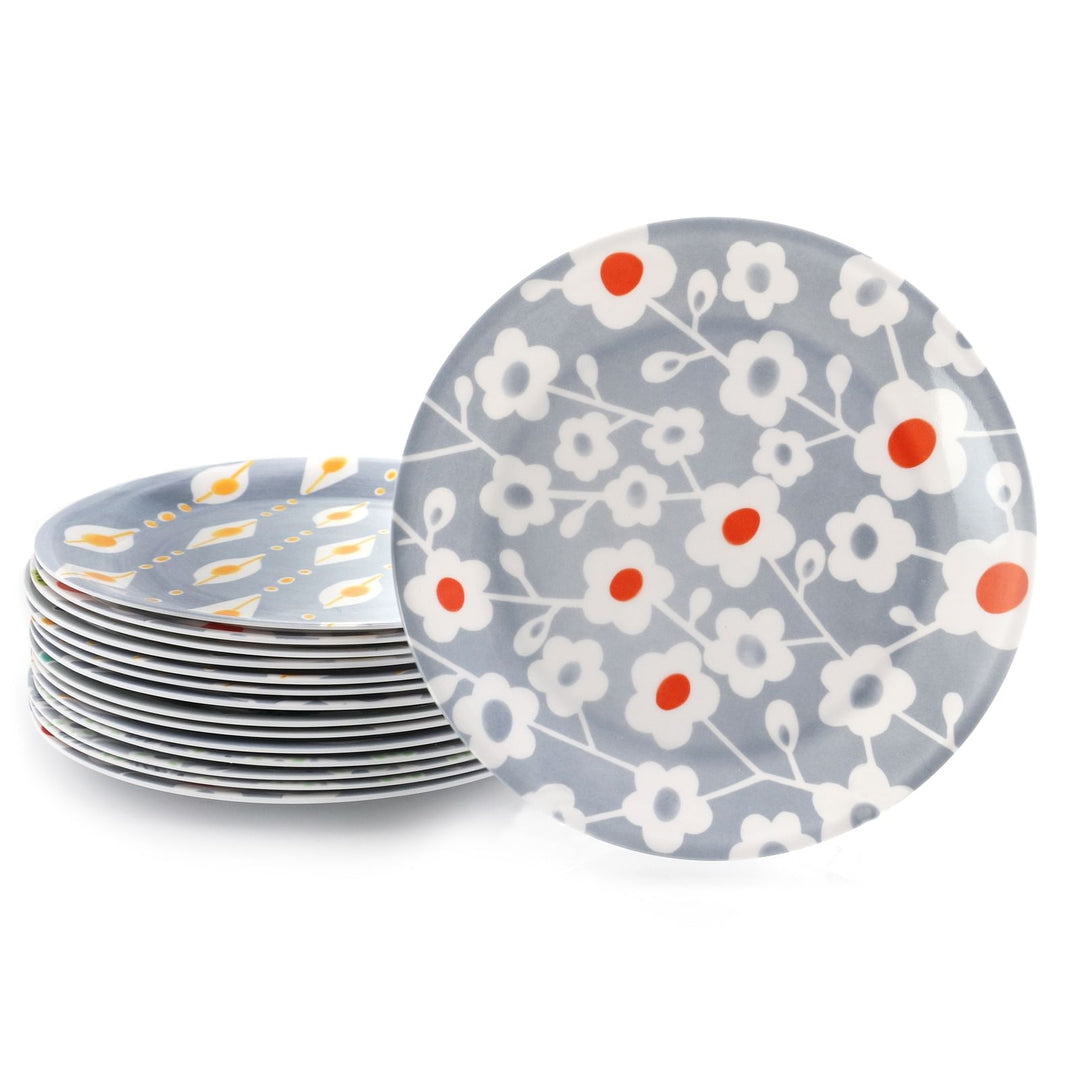 Gibson Home Baypointe 16 Piece 9 Inch Melamine Dessert Plates in