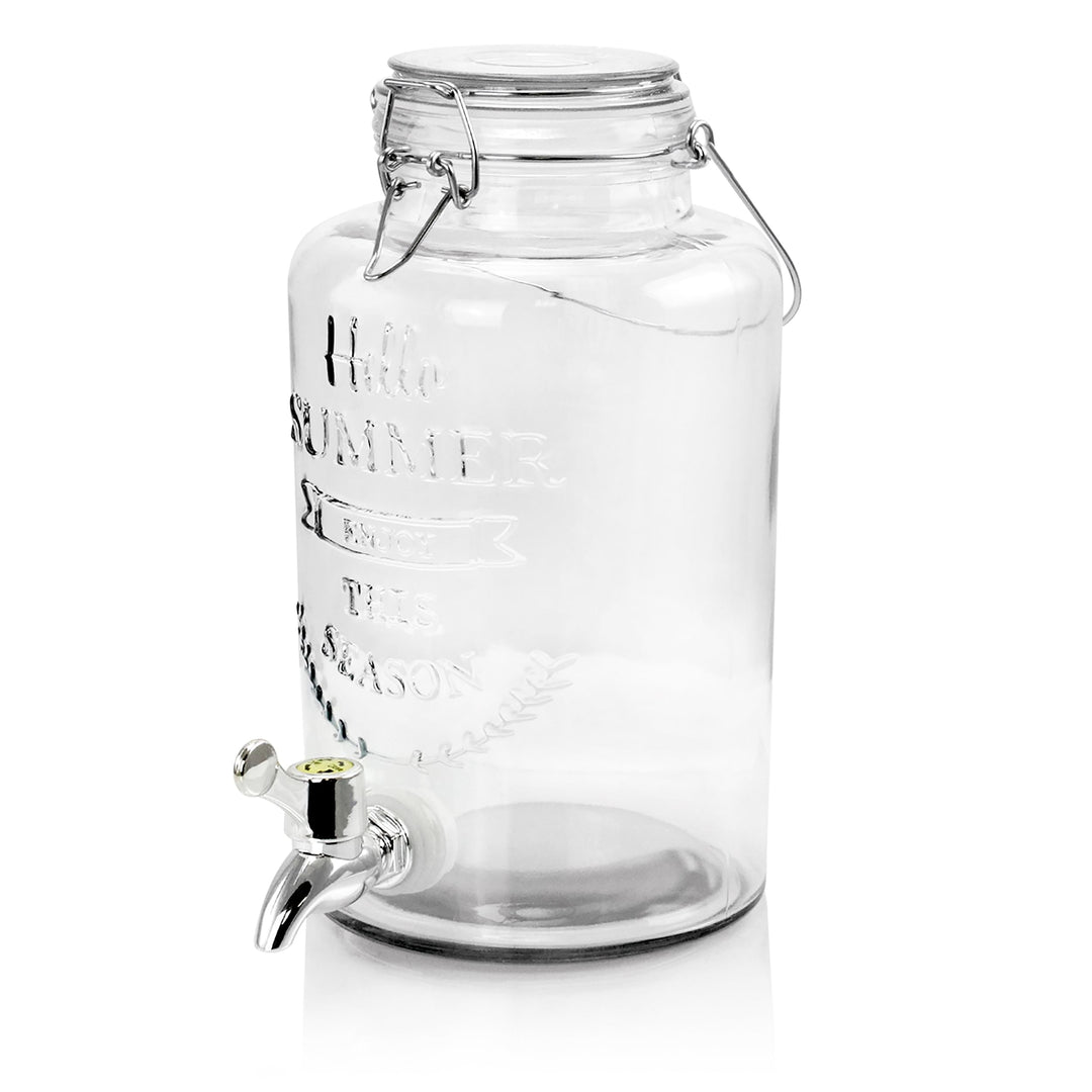Gibson Home Bayfront Summer 2.5 Liter Mason Jar Glass Beverage