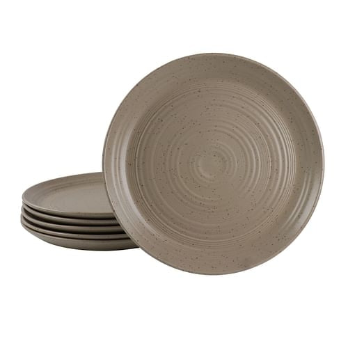 Gibson Milbrook 6 Piece 10 Inch Round Stoneware Dinner Plate Set in