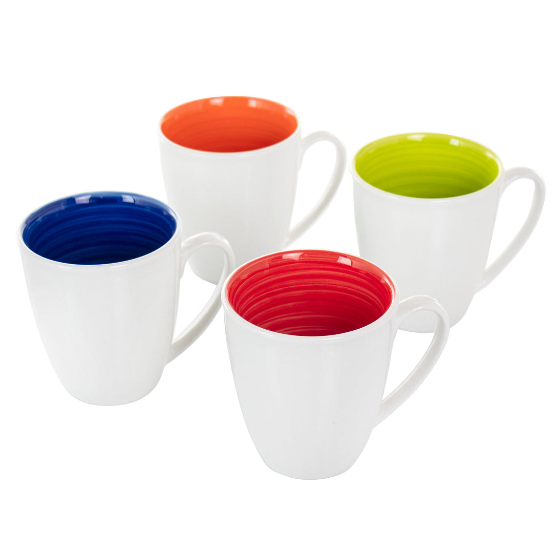 Gibson Home Crenshaw 4 Piece 12 Ounce Ceramic Mug Set in Assorted