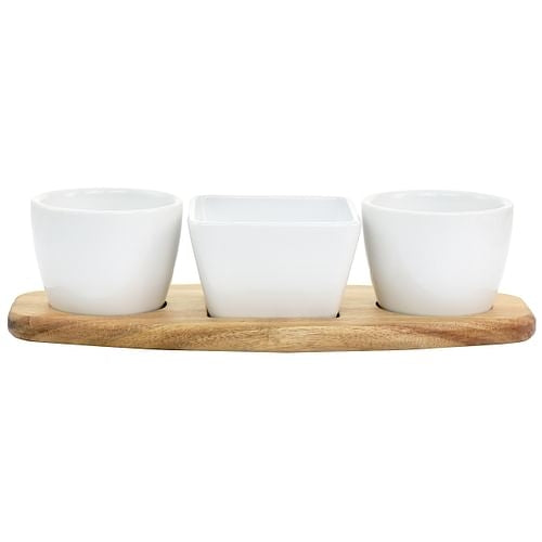 Gibson Elite Gracious Dining 4 Piece Fine Ceramic Tidbit Dish Set with
