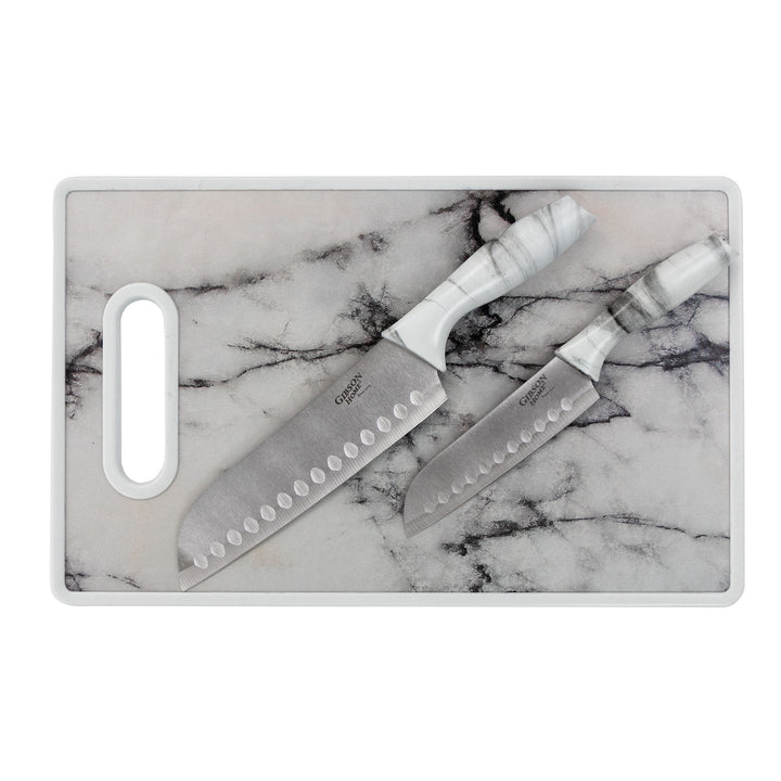 Gibson Home Beaumont 3 Piece Stainless Steel Santoku Knife Set with