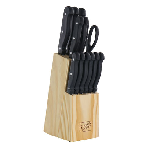 Gibson Home Westover 13 Piece Stainless Steel Cutlery Set in Black