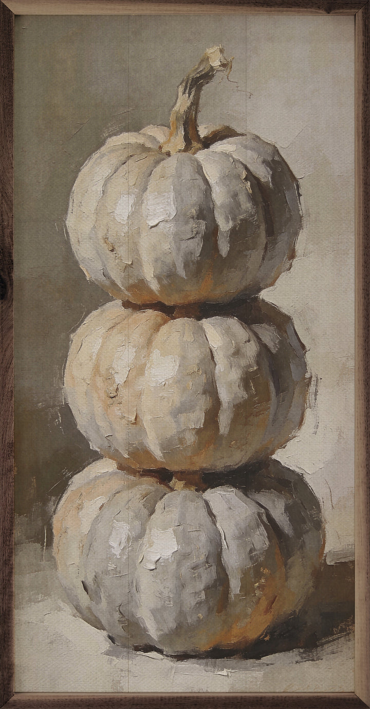 Soft Gray Pumpkin Stack