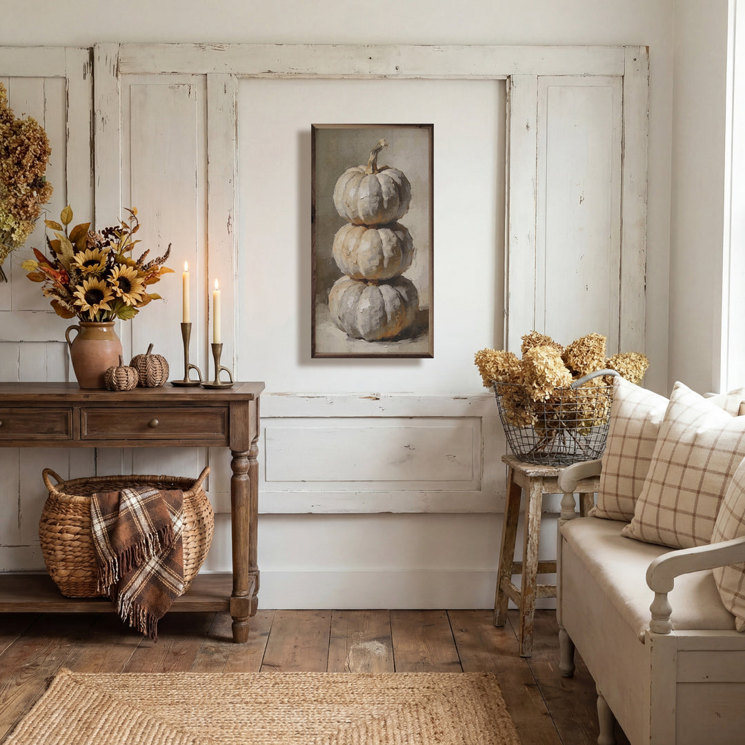 Soft Gray Pumpkin Stack