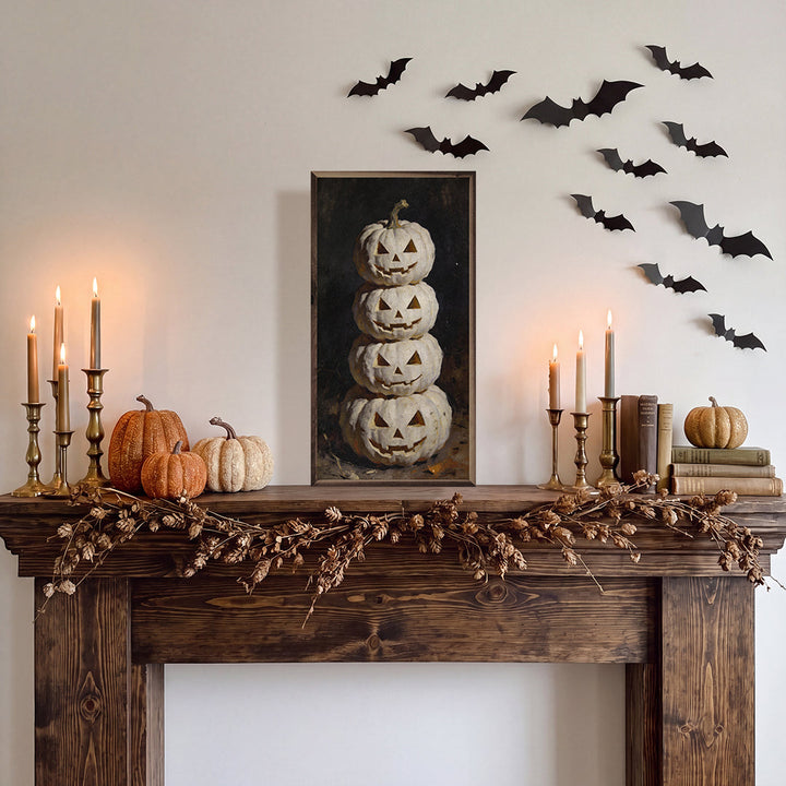 White Jack O Lantern Stack
