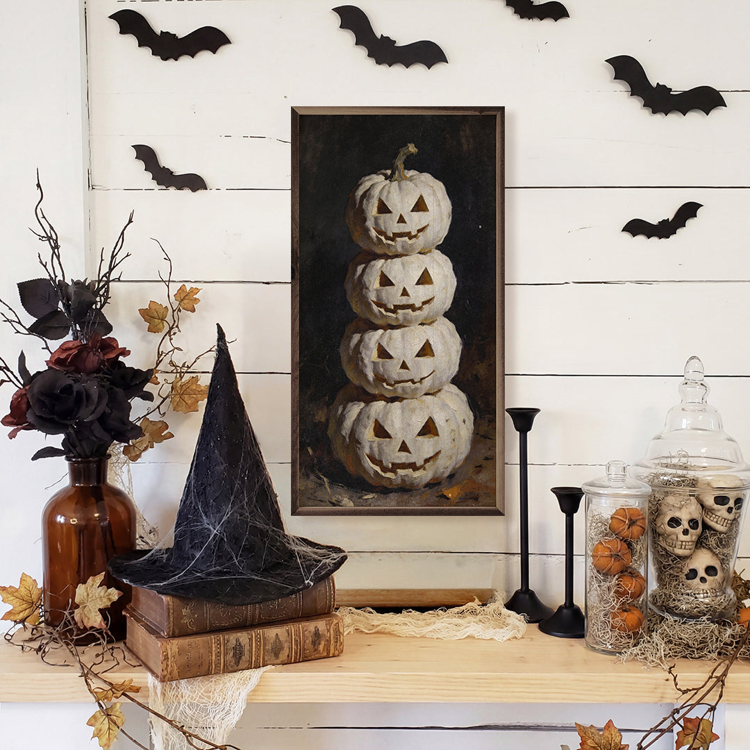 White Jack O Lantern Stack