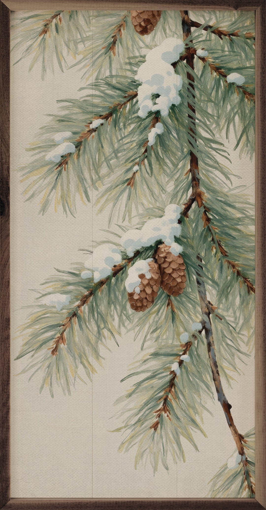 Pine Branch With Snow Vertical