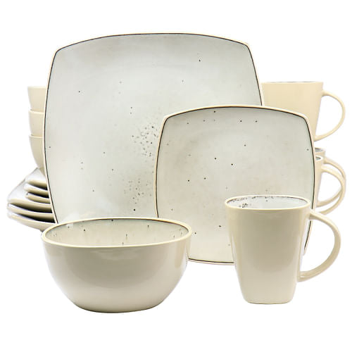 Gibson Elite Soho Lounge 16 Piece Stoneware Dinnerware Set in Light