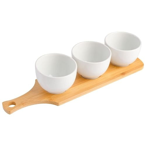 Gibson Gracious Dining 3 Piece White Fine Ceramic Tidbit Bowl Set with