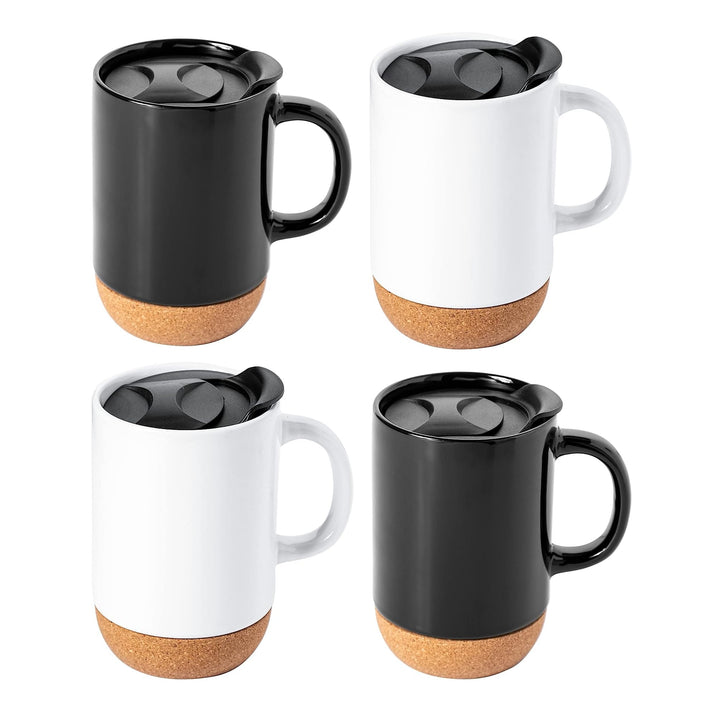 Gibson Home Modani 4 Piece 16.5 Ounce Stoneware Travel Mug Set with