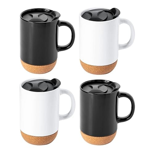 Gibson Home Modani 4 Piece 16.5 Ounce Stoneware Travel Mug Set with