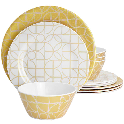 Laurie Gates California Designs Summer Bloom 12 Piece Melamine