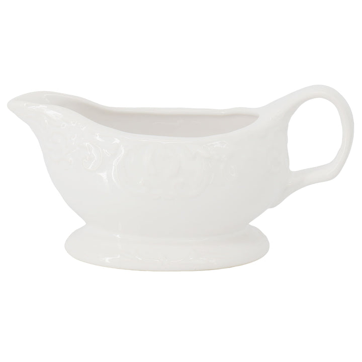 Gibson Home Bountiful Joy 15 Ounce Embossed Durastone Gravy Boat in