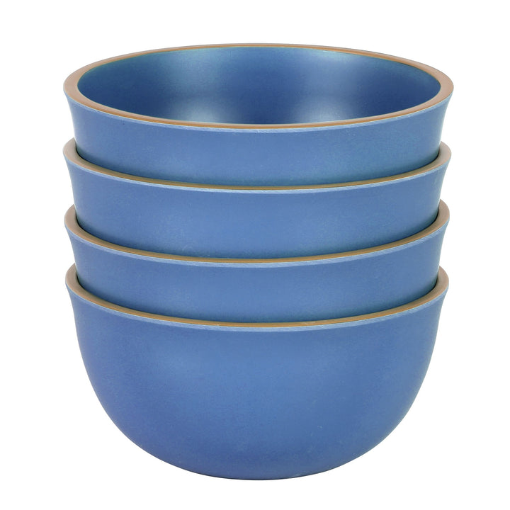 Gibson Home Rockabye 4 Piece 6.1 Inch Melamine Cereal Bowl Set in Blue