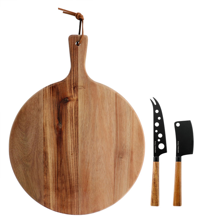 Gibson Elite 3 Piece Acacia Wood Charcuterie Serving Board and Cheese
