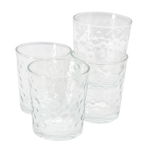 Gibson Home 4 Piece 13.5 Ounce Bubble Double Old-Fashioned Glassware