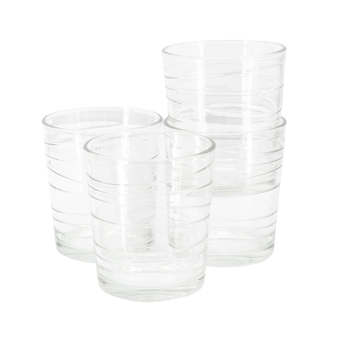 Gibson Home 4 Piece 13.5 Ounce Swirl Double Old-Fashioned Glassware
