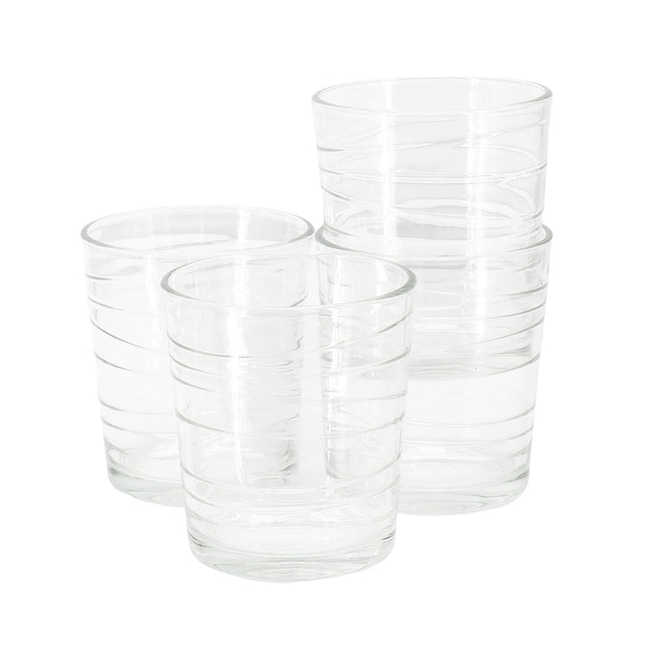 Gibson Home 4 Piece 13.5 Ounce Swirl Double Old-Fashioned Glassware
