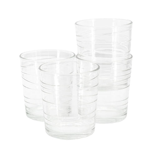 Gibson Home 4 Piece 13.5 Ounce Swirl Double Old-Fashioned Glassware