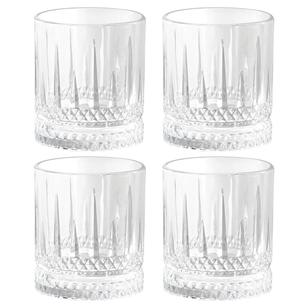 Gibson Home 4 Piece 13 Ounce Iceberg Embossed Double Old-Fashioned
