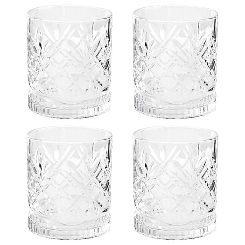 Gibson Home 4 Piece 13 Ounce Diamond Embossed Double Old Fashioned